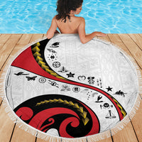 Papua New Guinea Independence Beach Blanket Special Style White Version LT05 - Polynesian Pride