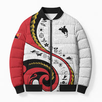 Papua New Guinea Independence Bomber Puffer Jacket Special Style White Version LT05 Unisex White - Polynesian Pride