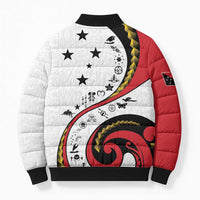 Papua New Guinea Independence Bomber Puffer Jacket Special Style White Version LT05 - Polynesian Pride