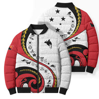 Papua New Guinea Independence Bomber Puffer Jacket Special Style White Version LT05 - Polynesian Pride