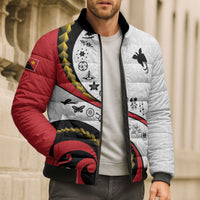 Papua New Guinea Independence Bomber Puffer Jacket Special Style White Version LT05 - Polynesian Pride