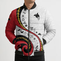 Papua New Guinea Independence Bomber Puffer Jacket Special Style White Version LT05 - Polynesian Pride