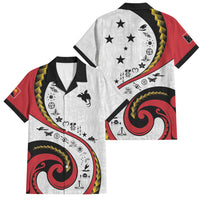 Papua New Guinea Independence Family Matching Off Shoulder Maxi Dress and Hawaiian Shirt Special Style White Version LT05 Dad's Shirt - Short Sleeve White - Polynesian Pride