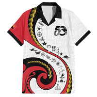 Papua New Guinea Independence Family Matching Puletasi and Hawaiian Shirt Special Style White Version LT05 Dad's Shirt - Short Sleeve White - Polynesian Pride