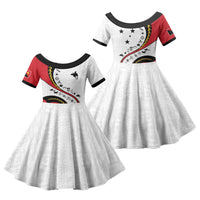 Papua New Guinea Independence Family Matching Tank Maxi Dress and Hawaiian Shirt Special Style White Version LT05 Daughter's Dress White - Polynesian Pride