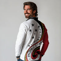 Papua New Guinea Independence Long Sleeve Polo Shirt Special Style White Version LT05 - Polynesian Pride
