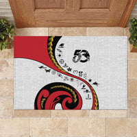 Papua New Guinea Independence Rubber Doormat Special Style White Version LT05 White - Polynesian Pride