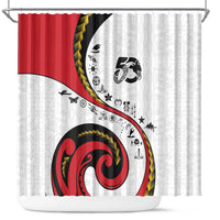 Papua New Guinea Independence Shower Curtain Special Style White Version LT05 White - Polynesian Pride