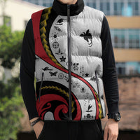 Papua New Guinea Independence Sleeveless Puffer Jacket Special Style White Version LT05 - Polynesian Pride