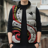 Papua New Guinea Independence Sleeveless Puffer Jacket Special Style White Version LT05 - Polynesian Pride