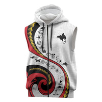 Papua New Guinea Independence Sleeveless Zip Hoodie Special Style White Version LT05 White - Polynesian Pride