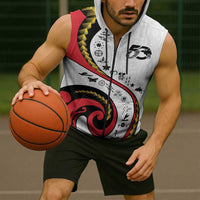Papua New Guinea Independence Sleeveless Zip Hoodie Special Style White Version LT05 - Polynesian Pride