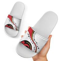 Papua New Guinea Independence Slide Sandals Special Style White Version LT05 - Polynesian Pride