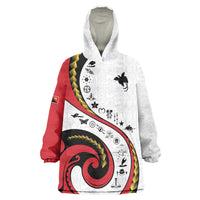 Papua New Guinea Independence Wearable Blanket Hoodie Special Style White Version LT05 One Size White - Polynesian Pride