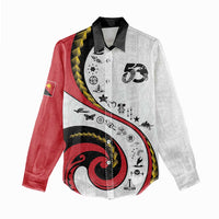 Papua New Guinea Independence Women Casual Shirt Special Style White Version LT05 - Polynesian Pride