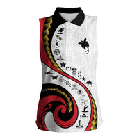 Papua New Guinea Independence Women Sleeveless Polo Shirt Special Style White Version LT05 Female White - Polynesian Pride