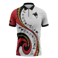 Papua New Guinea Independence Zipper Polo Shirt Special Style White Version LT05 White - Polynesian Pride