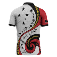 Papua New Guinea Independence Zipper Polo Shirt Special Style White Version LT05 - Polynesian Pride