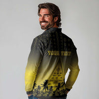 Personalised Palau Independence Day Long Sleeve Polo Shirt Palauan Tattoo Pattern LT05 - Polynesian Pride