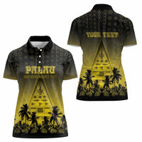 Personalised Palau Independence Day Women Polo Shirt Palauan Tattoo Pattern - Polynesian Pride