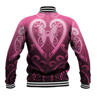 Aotearoa Breast Cancer Baseball Jacket Maori Tribal Pattern LT05 - Polynesian Pride