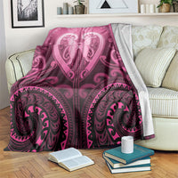 Aotearoa Breast Cancer Blanket Maori Tribal Pattern LT05 Pink - Polynesian Pride