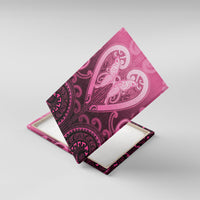 Aotearoa Breast Cancer Canvas Wall Art Maori Tribal Pattern LT05 With Frame Pink - Polynesian Pride