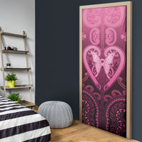 Aotearoa Breast Cancer Door Cover Maori Tribal Pattern LT05 - Polynesian Pride