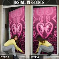 Aotearoa Breast Cancer Door Cover Maori Tribal Pattern LT05 - Polynesian Pride