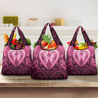 Aotearoa Breast Cancer Grocery Bag Maori Tribal Pattern LT05 3-pack One Size Pink - Polynesian Pride