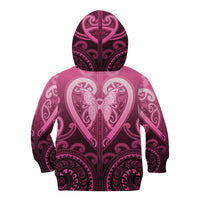 Aotearoa Breast Cancer Kid Hoodie Maori Tribal Pattern LT05 - Polynesian Pride