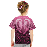 Aotearoa Breast Cancer Kid T Shirt Maori Tribal Pattern LT05 - Polynesian Pride