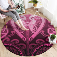 Aotearoa Breast Cancer Round Carpet Maori Tribal Pattern LT05 - Polynesian Pride