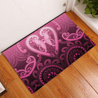 Aotearoa Breast Cancer Rubber Doormat Maori Tribal Pattern LT05 - Polynesian Pride
