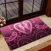 Aotearoa Breast Cancer Rubber Doormat Maori Tribal Pattern LT05 - Polynesian Pride