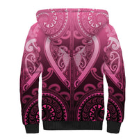 Aotearoa Breast Cancer Sherpa Hoodie Maori Tribal Pattern LT05 - Polynesian Pride