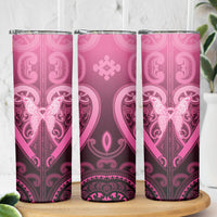 Aotearoa Breast Cancer Skinny Tumbler Maori Tribal Pattern LT05 - Polynesian Pride
