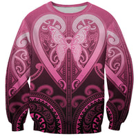 Aotearoa Breast Cancer Sweatshirt Maori Tribal Pattern LT05 Unisex Pink - Polynesian Pride