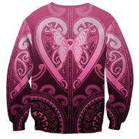 Aotearoa Breast Cancer Sweatshirt Maori Tribal Pattern LT05 - Polynesian Pride