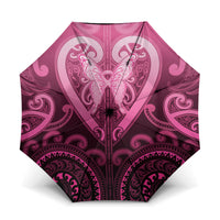 Aotearoa Breast Cancer Umbrella Maori Tribal Pattern LT05 One Size Folded 11.42 inch Opened Diameter 37.4 inch Pink - Polynesian Pride