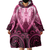 Aotearoa Breast Cancer Wearable Blanket Hoodie Maori Tribal Pattern LT05 - Polynesian Pride