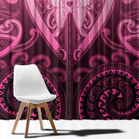 Aotearoa Breast Cancer Window Curtain Maori Tribal Pattern LT05 - Polynesian Pride