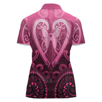 Aotearoa Breast Cancer Women Polo Shirt Maori Tribal Pattern LT05 - Polynesian Pride