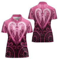 Aotearoa Breast Cancer Women Polo Shirt Maori Tribal Pattern LT05 - Polynesian Pride
