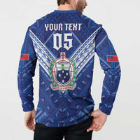 Toa Samoa Rugby Custom Button Sweatshirt Samoan Pride With Tribal Pattern - Polynesian Pride