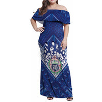 Toa Samoa Rugby Custom Family Matching Off Shoulder Maxi Dress and Hawaiian Shirt Samoan Pride With Tribal Pattern - Polynesian Pride