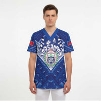 Toa Samoa Rugby Custom Scrub Top Samoan Pride With Tribal Pattern - Polynesian Pride