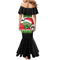 New Zealand Funny Christmas Family Matching Mermaid Dress and Hawaiian Shirt Maori Tiki LT05 - Polynesian Pride