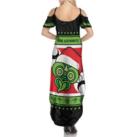 New Zealand Funny Christmas Family Matching Summer Maxi Dress and Hawaiian Shirt Maori Tiki LT05 - Polynesian Pride