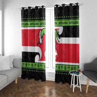 New Zealand Funny Christmas Window Curtain Maori Tiki LT05 With Grommets Black - Polynesian Pride